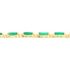 Gin & Grace 18K Yellow Gold Emerald Bracelet with Diamonds for women