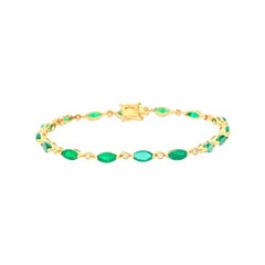 Gin & Grace Smaragdarmband aus 18 Karat Gelbgold mit Diamanten für Frauen