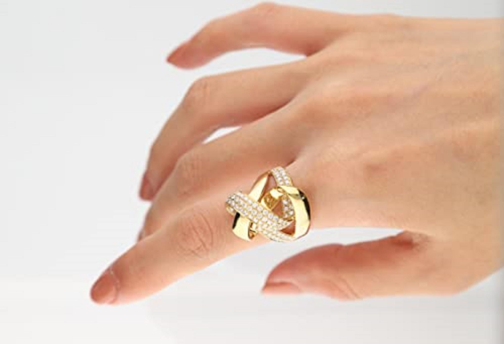 Decorate yourself in elegance with this Ring is crafted from 18-karat Yellow Gold by Gin & Grace. This Ring is made up of Round-cut Prong-Setting White Diamond (86 Pcs) 1.24 Carat . This Ring is weight 8.52 grams. This delicate Ring is polished to a
