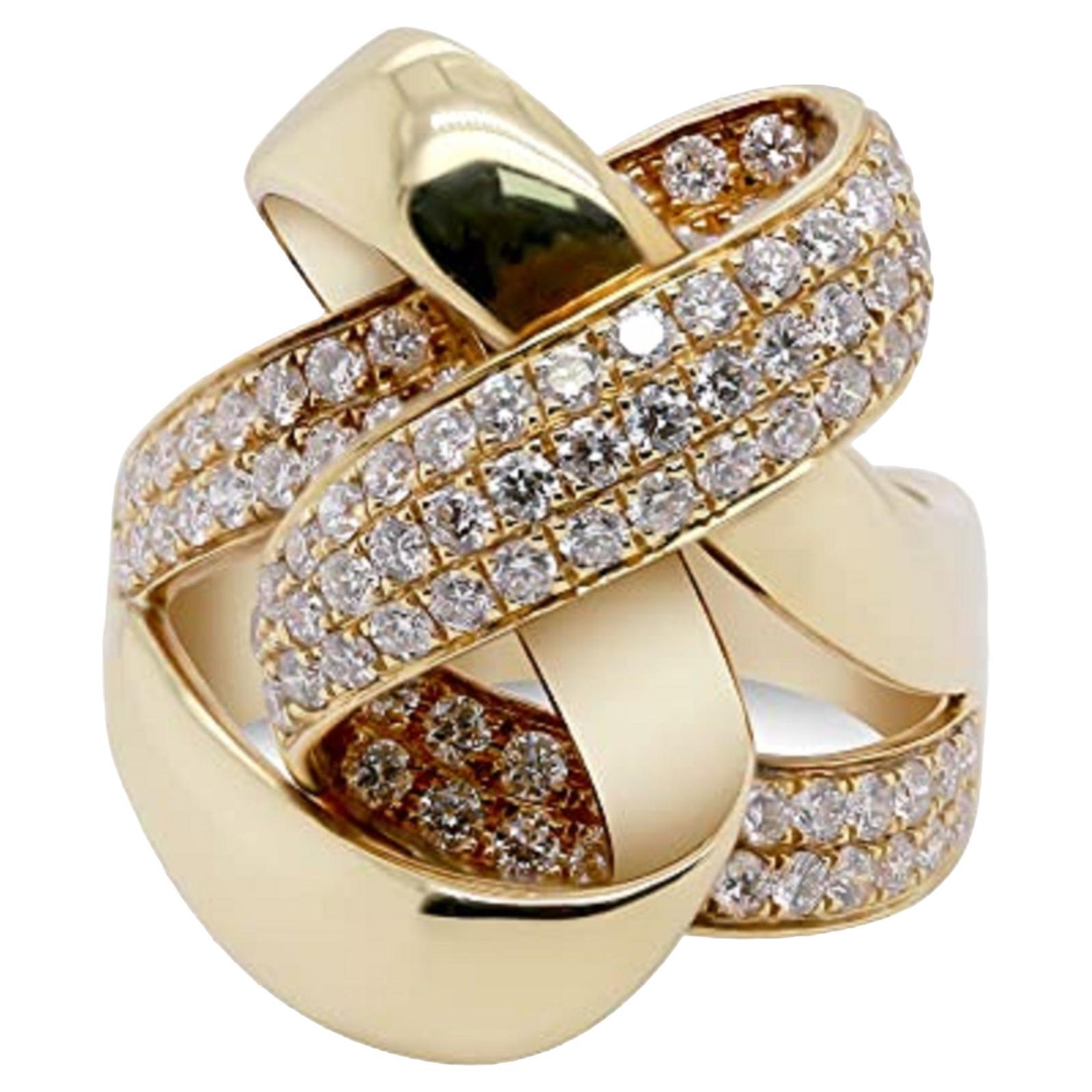 Gin & Grace Ring aus 18 Karat Gelbgold mit natürlichem Diamanten für Frauen