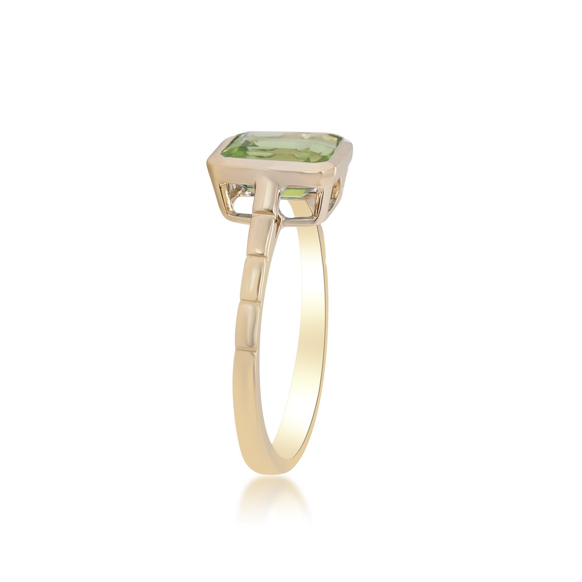 Art Deco Gin & Grace Classic Peridot with 14k Yellow Gold Ring For Women/Girls For Sale