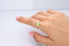 Gin & Grace Classic Peridot with 14k Yellow Gold Ring For Women/Girls