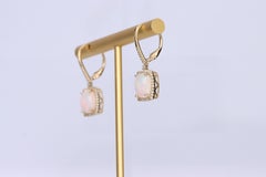Gin & Grace Cushion-Cut Opal Earrings with Diamond Accents