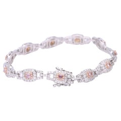 Gin & Grace Pink Diamond with Round-Cut White Diamond 14k TT Gold Bracelet