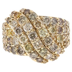 Gin 
Grace Round-Cut Multi Color Diamond Accents 14K Yellow Gold Ring
