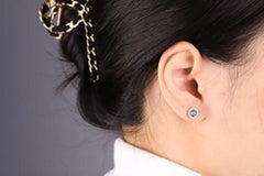 Gin & Grace Women's 10K Yellow Gold Natural Emerald Earrings With Diamonds