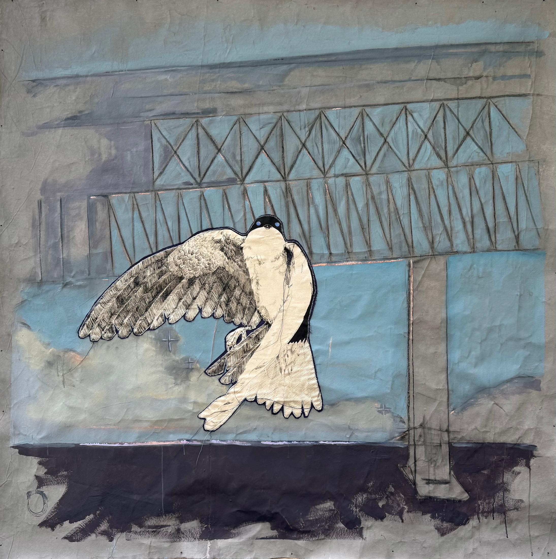 Gin Stone Figurative Painting – Painting: 
Swallow Bardo
