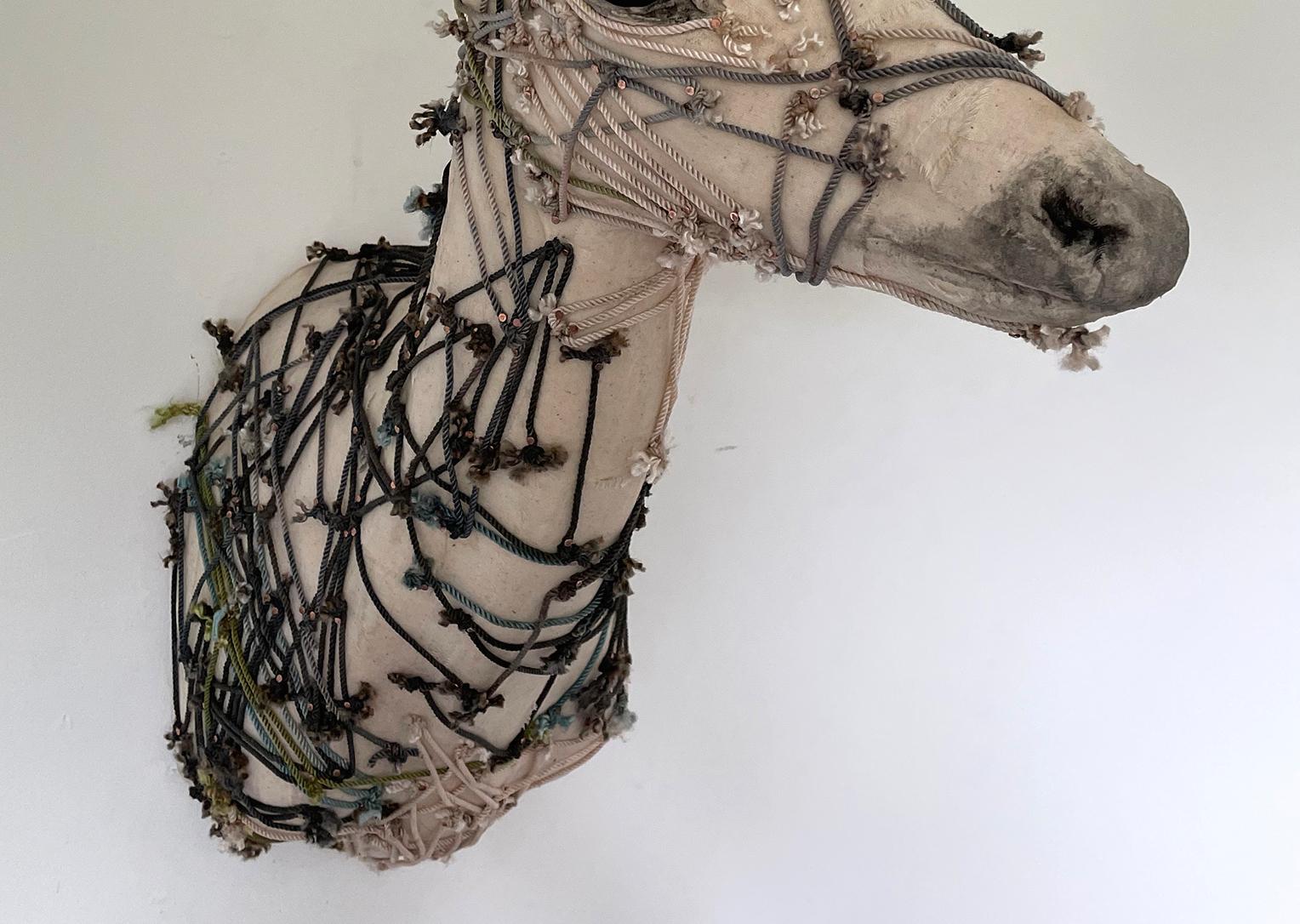 Animal Head/Wall Sculpture: 'Unicornicron' - Gray Figurative Sculpture by Gin Stone