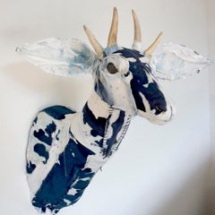Stag Head Wall Sculpture: 'Cyano-stag'