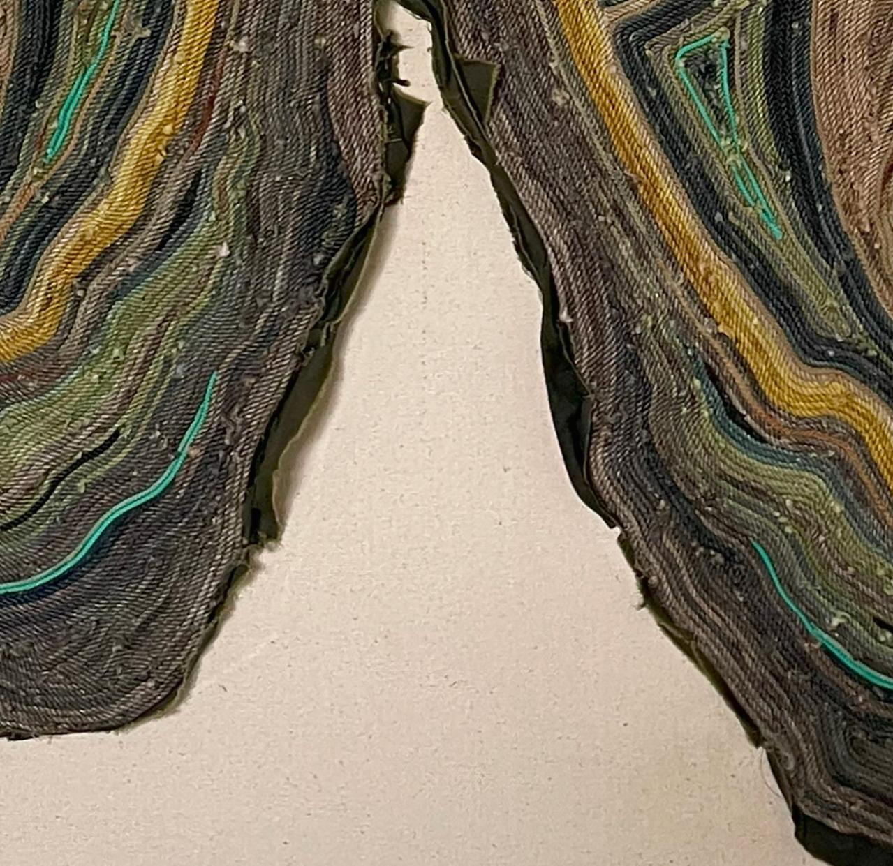 Wandskulptur aus Holz: „Doppelreihige Achatschale“ im Angebot 1