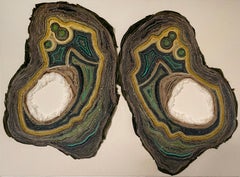 Escultura mural de madera: 'Ágata doble rodaja'