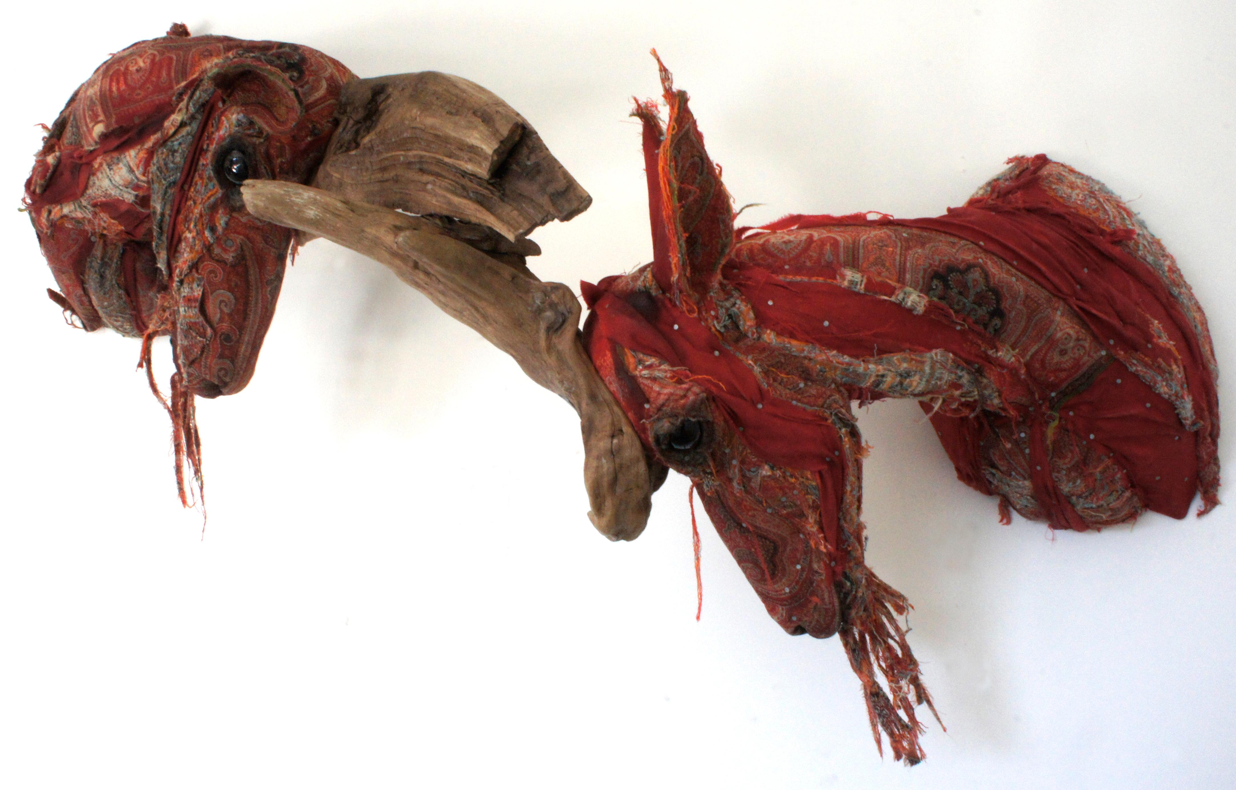 Wall Sculpture, Two Animal Heads: 'Gruff' For Sale 2