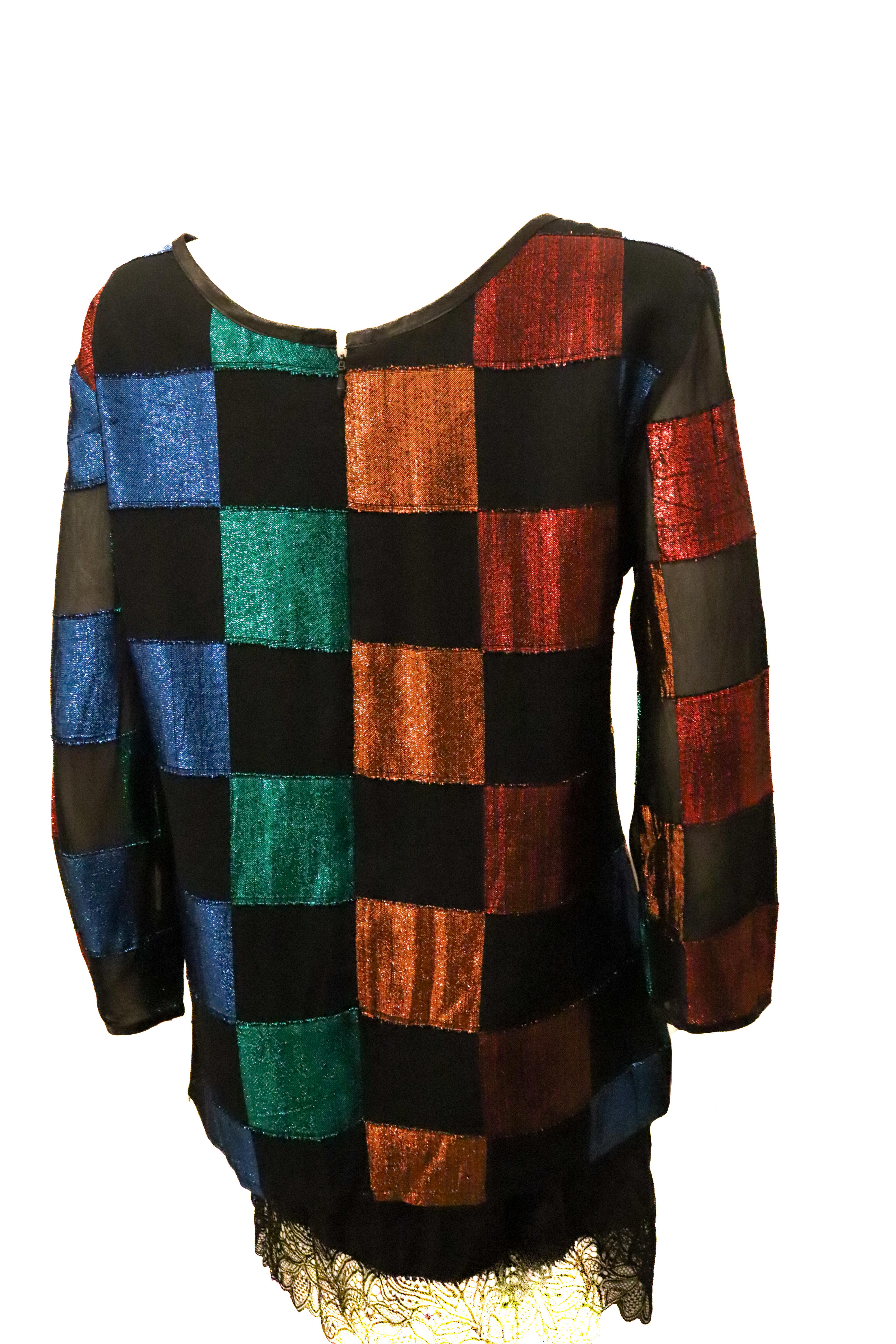 Black Gina Bacconi Vintage Evening Top For Sale
