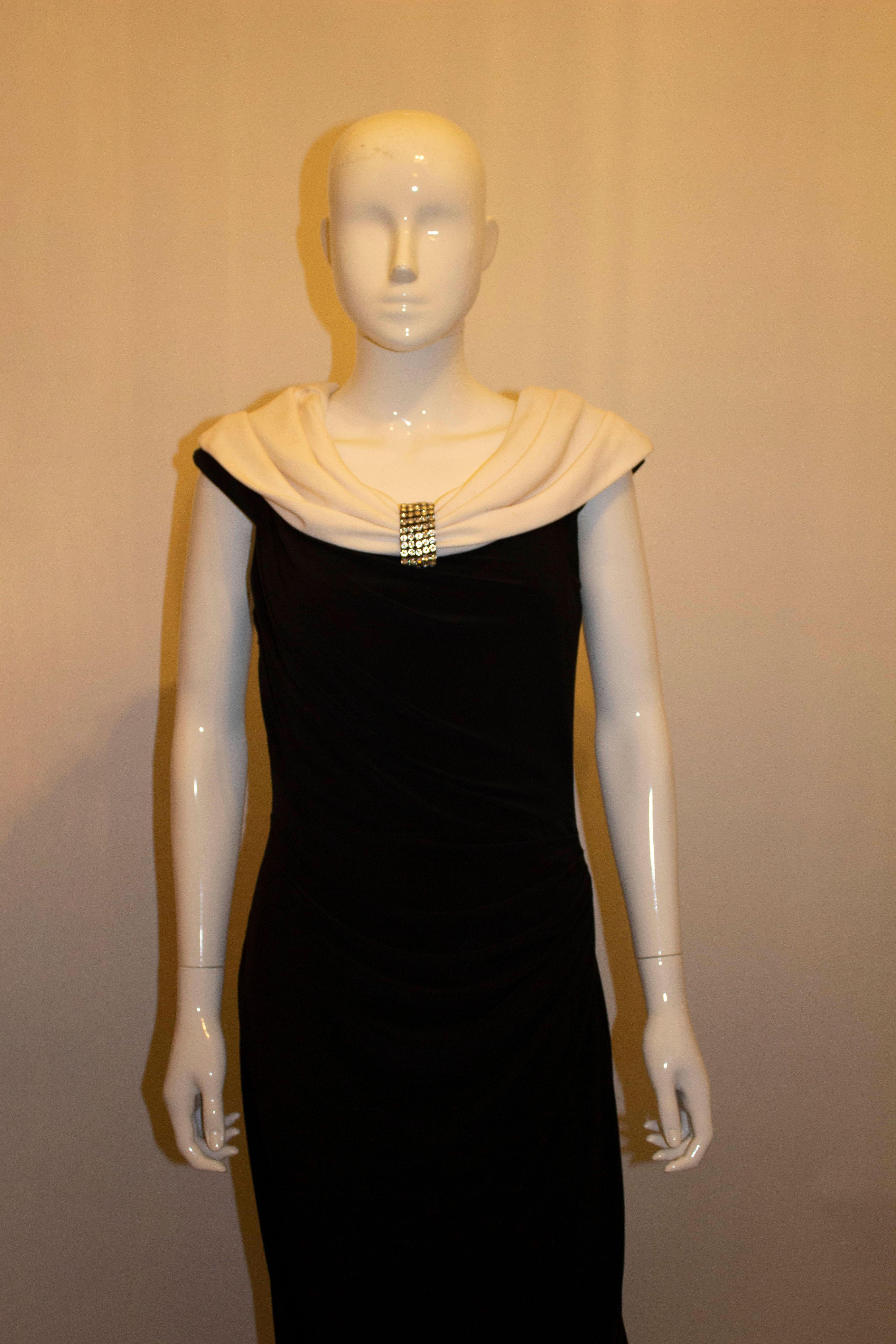 Women's  Gina Bacioni Black and White Evening Gown For Sale
