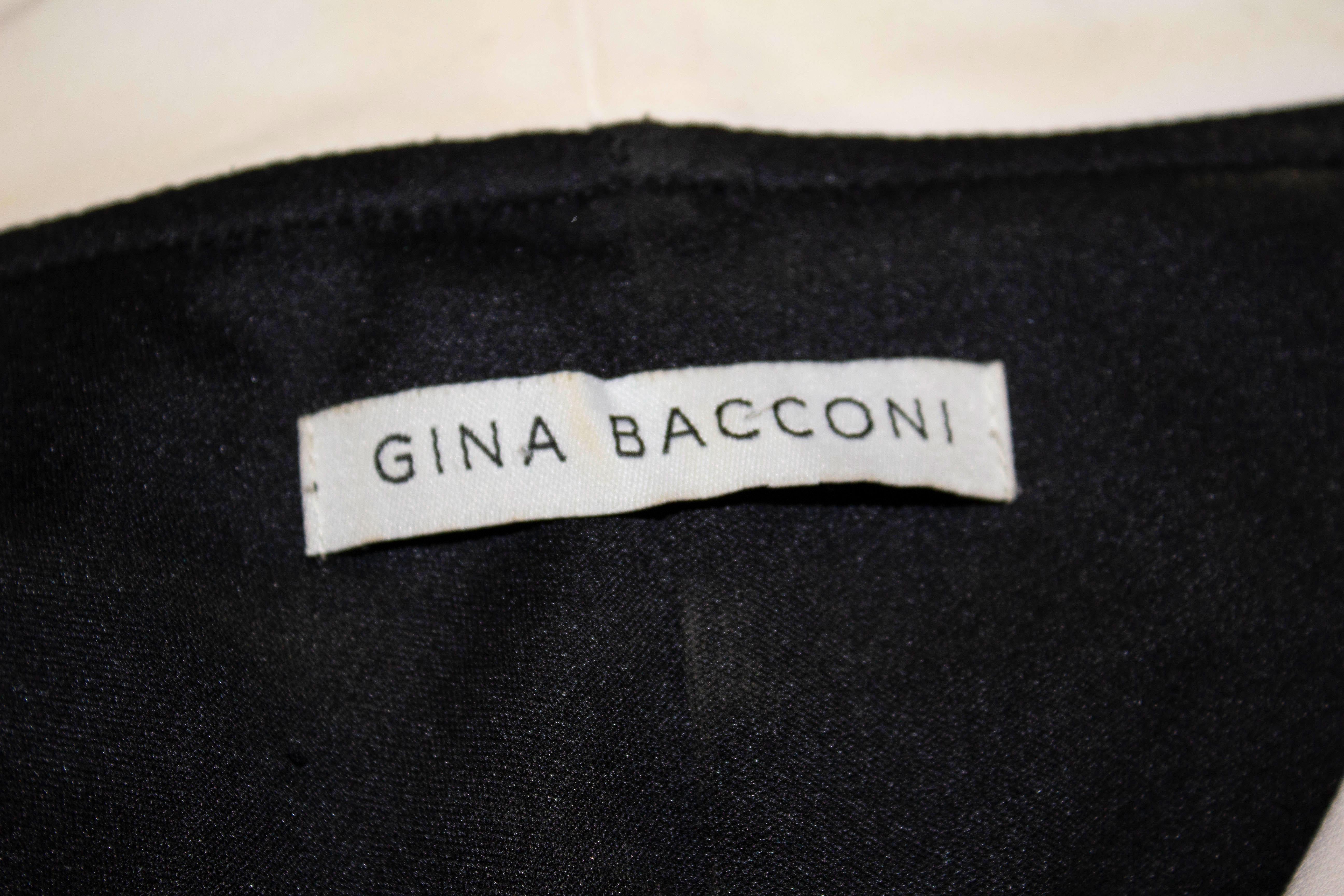  Gina Bacioni Black and White Evening Gown For Sale 2