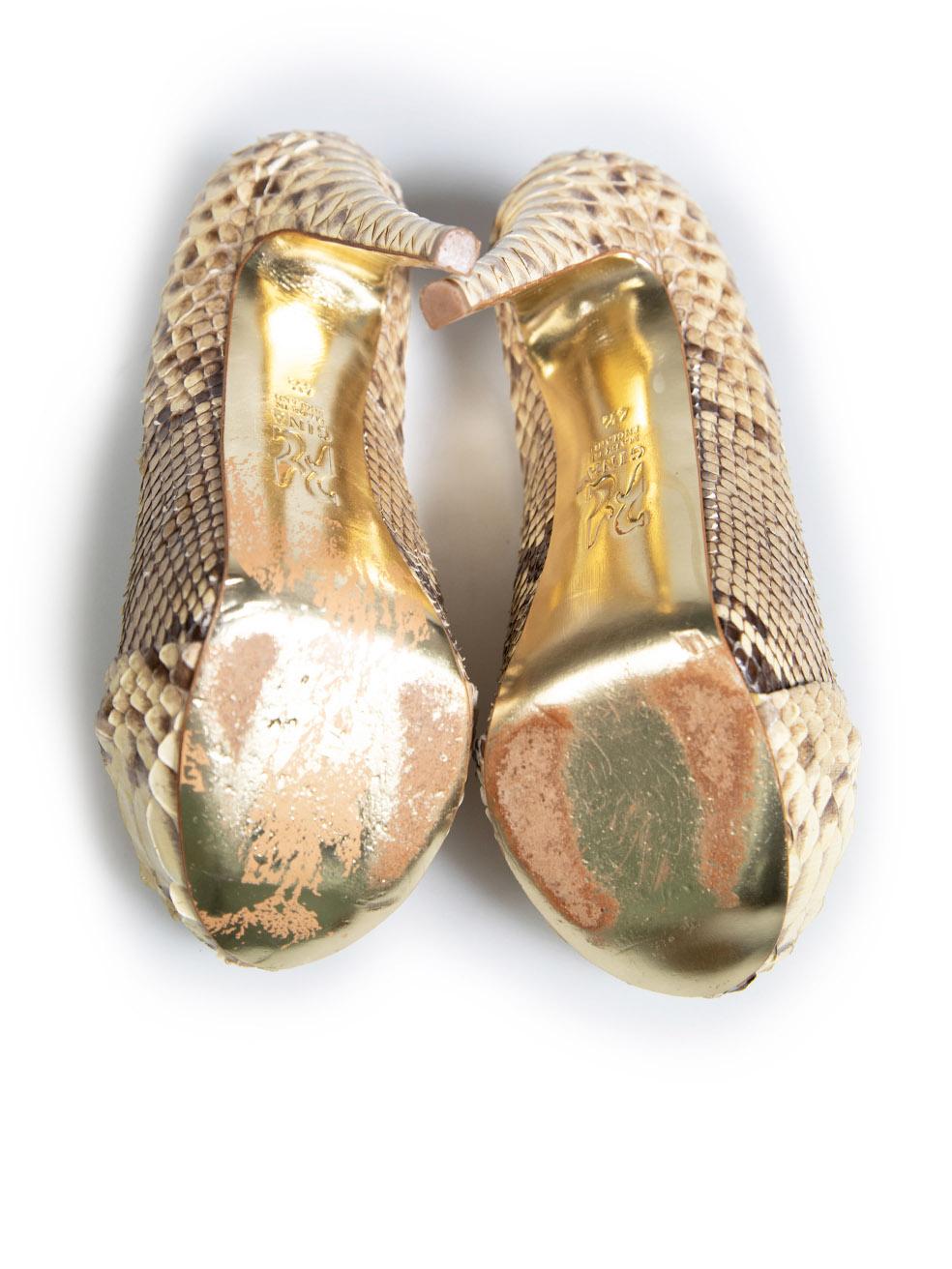 De las mujeres Tacones Gina Beige Pitón Talla UK 4.5 en venta