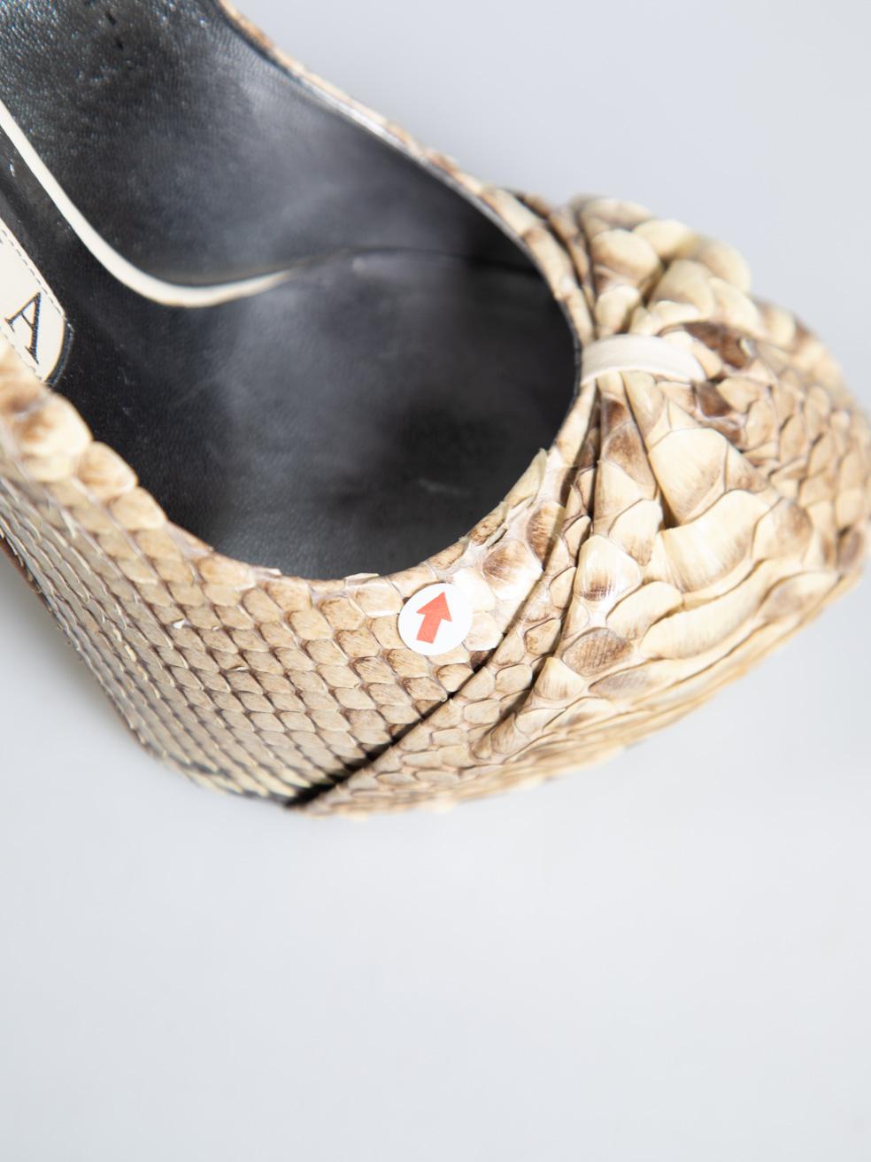 Tacones Gina Beige Pitón Talla UK 4.5 en venta 3