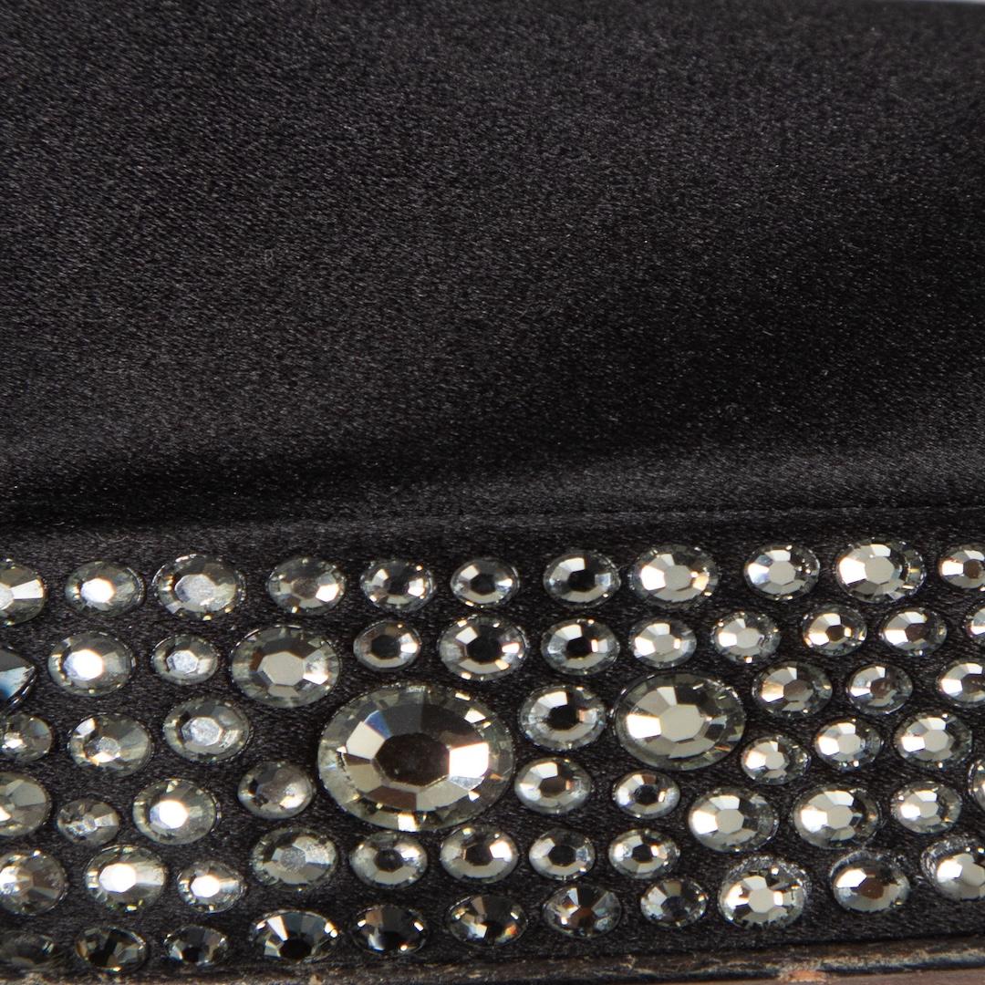 Gina Schwarz Kristall verschönert Plateau Pumps Größe UK 3 im Angebot 1