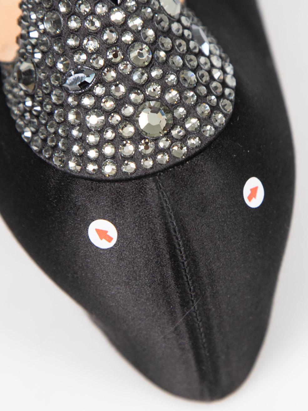 Gina Schwarz Kristall verschönert Plateau Pumps Größe UK 3 im Angebot 2