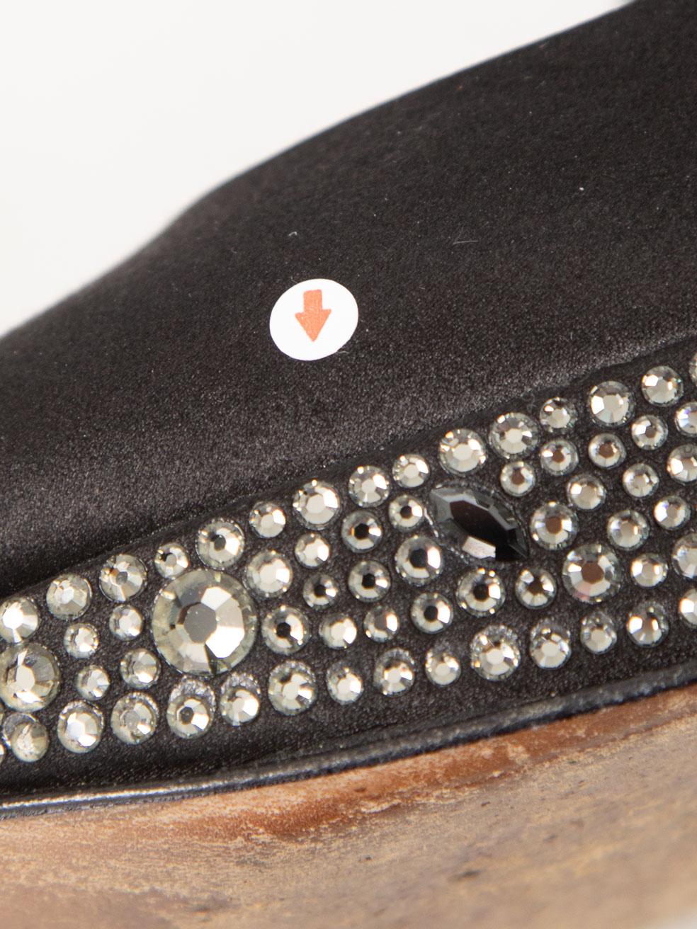 Gina Schwarz Kristall verschönert Plateau Pumps Größe UK 3 im Angebot 4