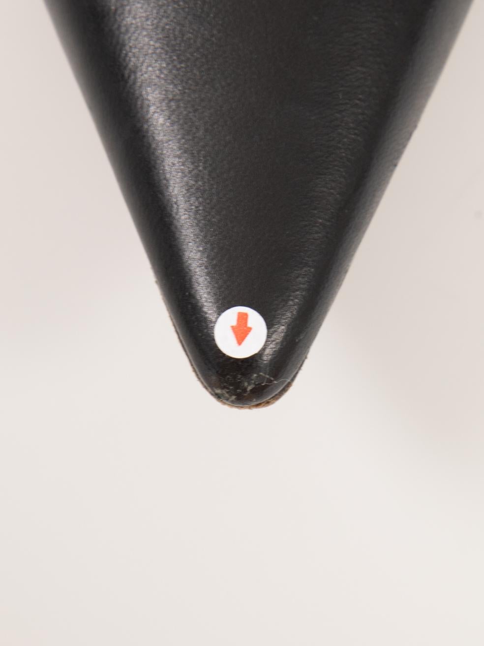 Gina Chaussures à talons pointus en cuir noir Taille UK 5.5 en vente 3