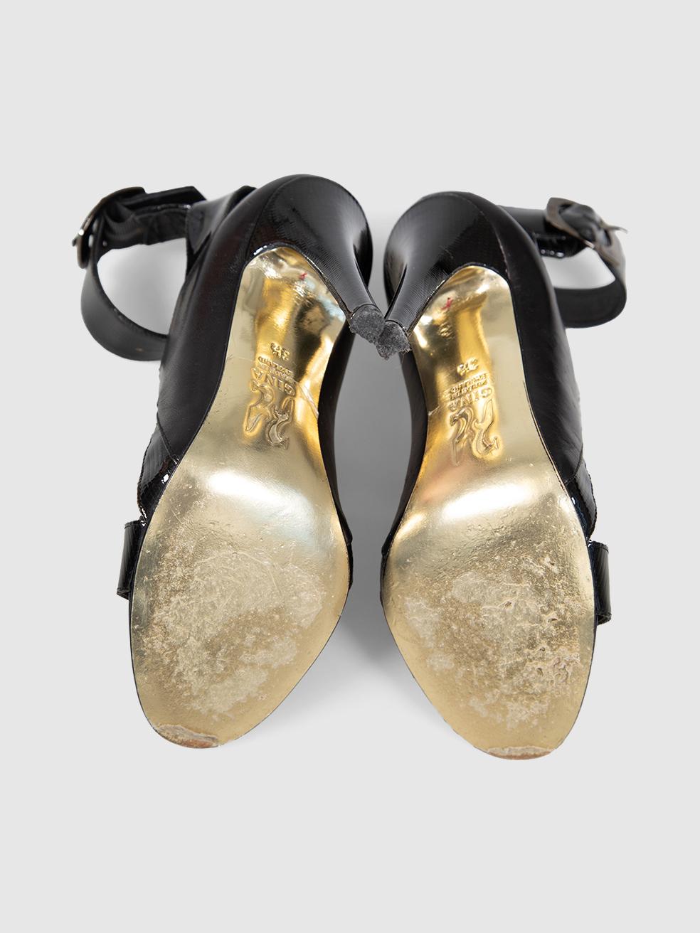 Gina Chaussures à talons hauts en cuir verni noir Taille UK 3.5 Bon état - En vente à London, GB