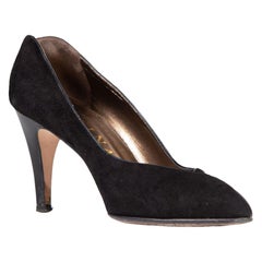 Gina Escarpins en daim et cuir noir à motif découpé Taille UK 4.5
