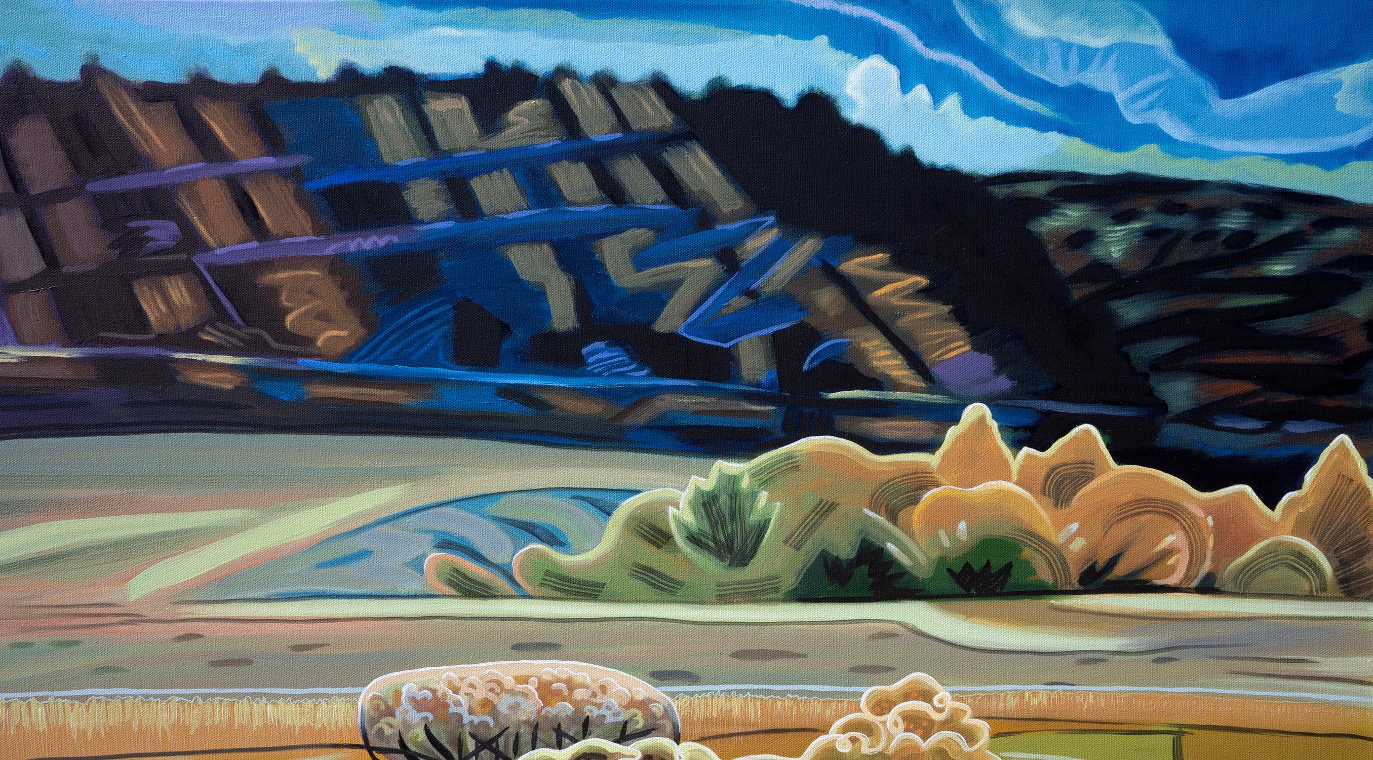 Pradera de Dixon nº 2 - Pintura al óleo expresionista de un colorido paisaje de Colorado - Painting Expresionista de Gina Blickenstaff