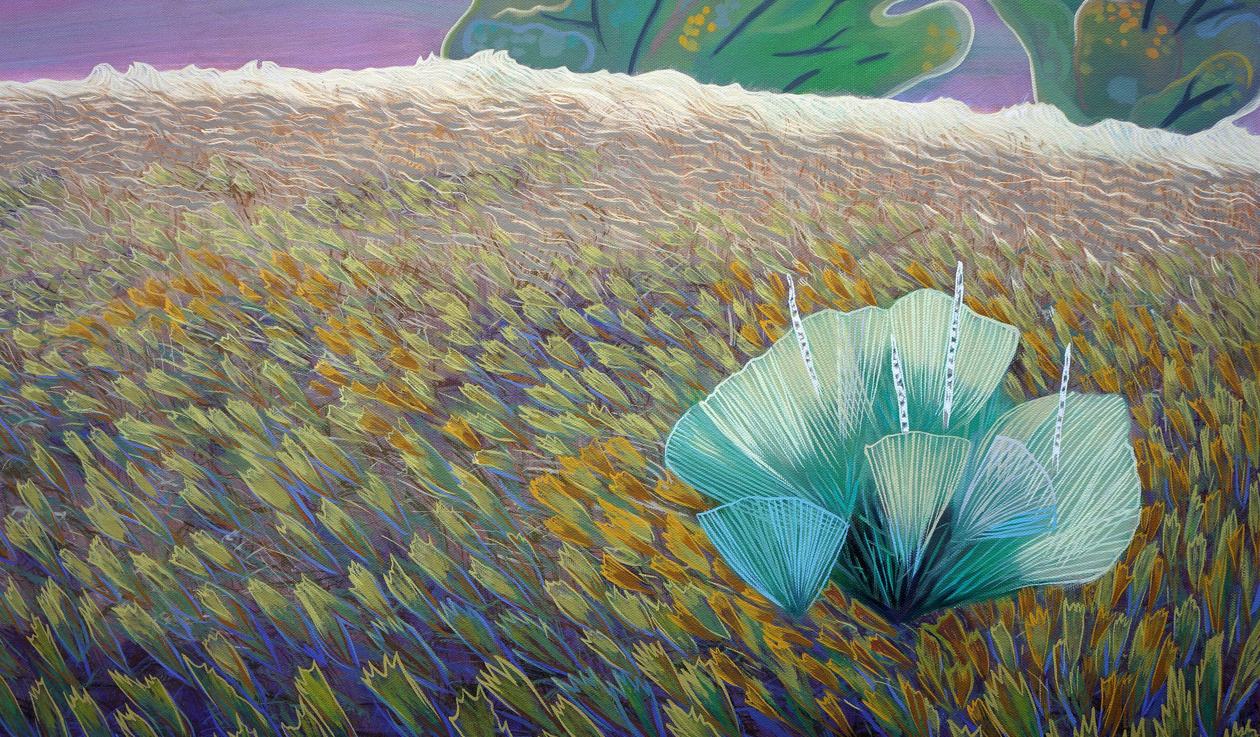 Yuca de ladera - Pintura al óleo de un colorido paisaje de Colorado - Painting Posimpresionista de Gina Blickenstaff