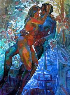 Italian Smooth Move - Quadro di figura romantica blu