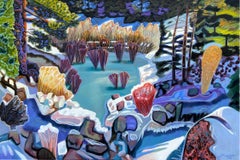 Reservoir Trail - Palmer Lake, peinture originale contemporaine de réalisme magique