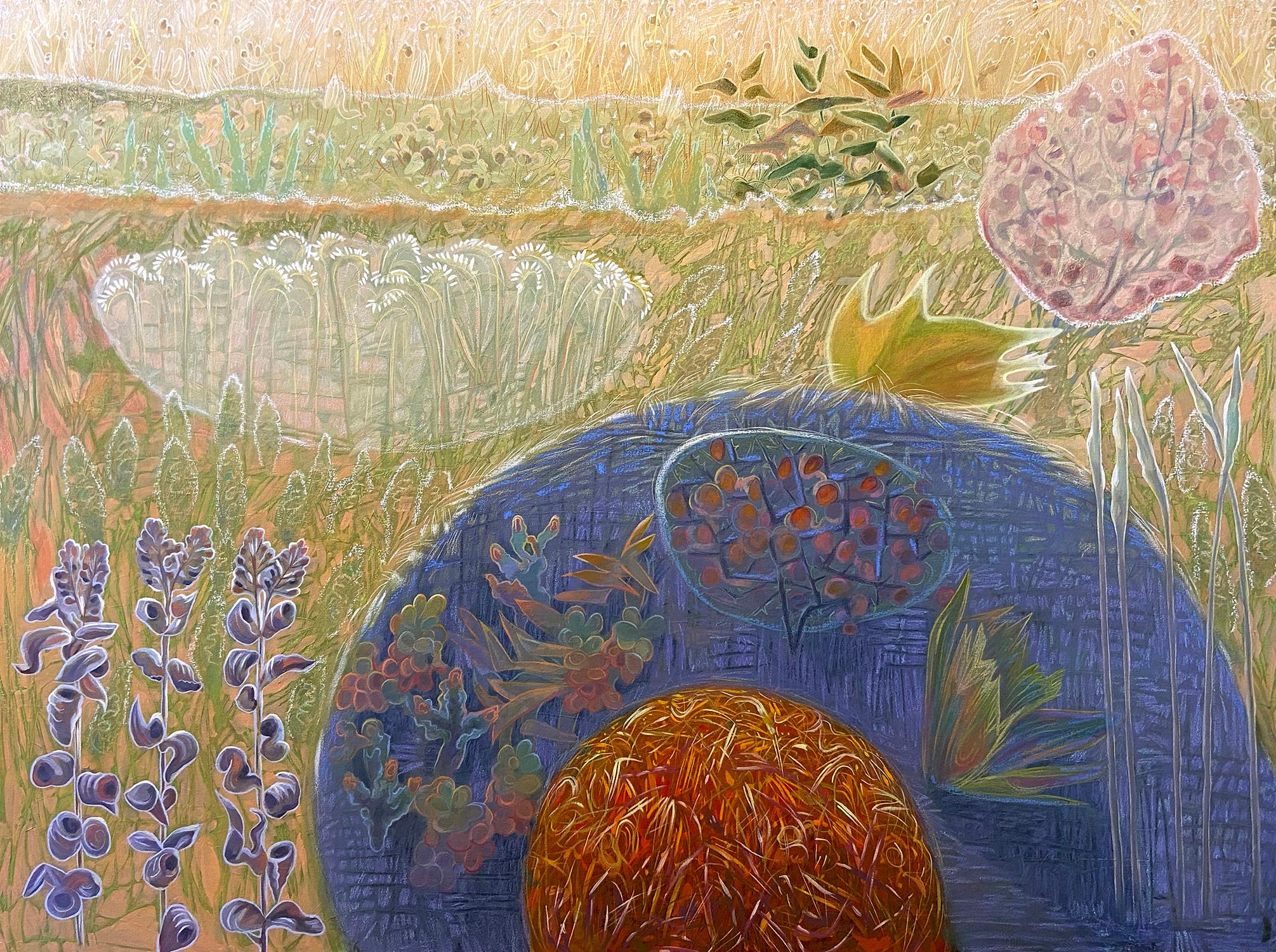 Skunk Canyon Meadow #2 - Peinture à l'huile contemporaine d'un paysage coloré du Colorado