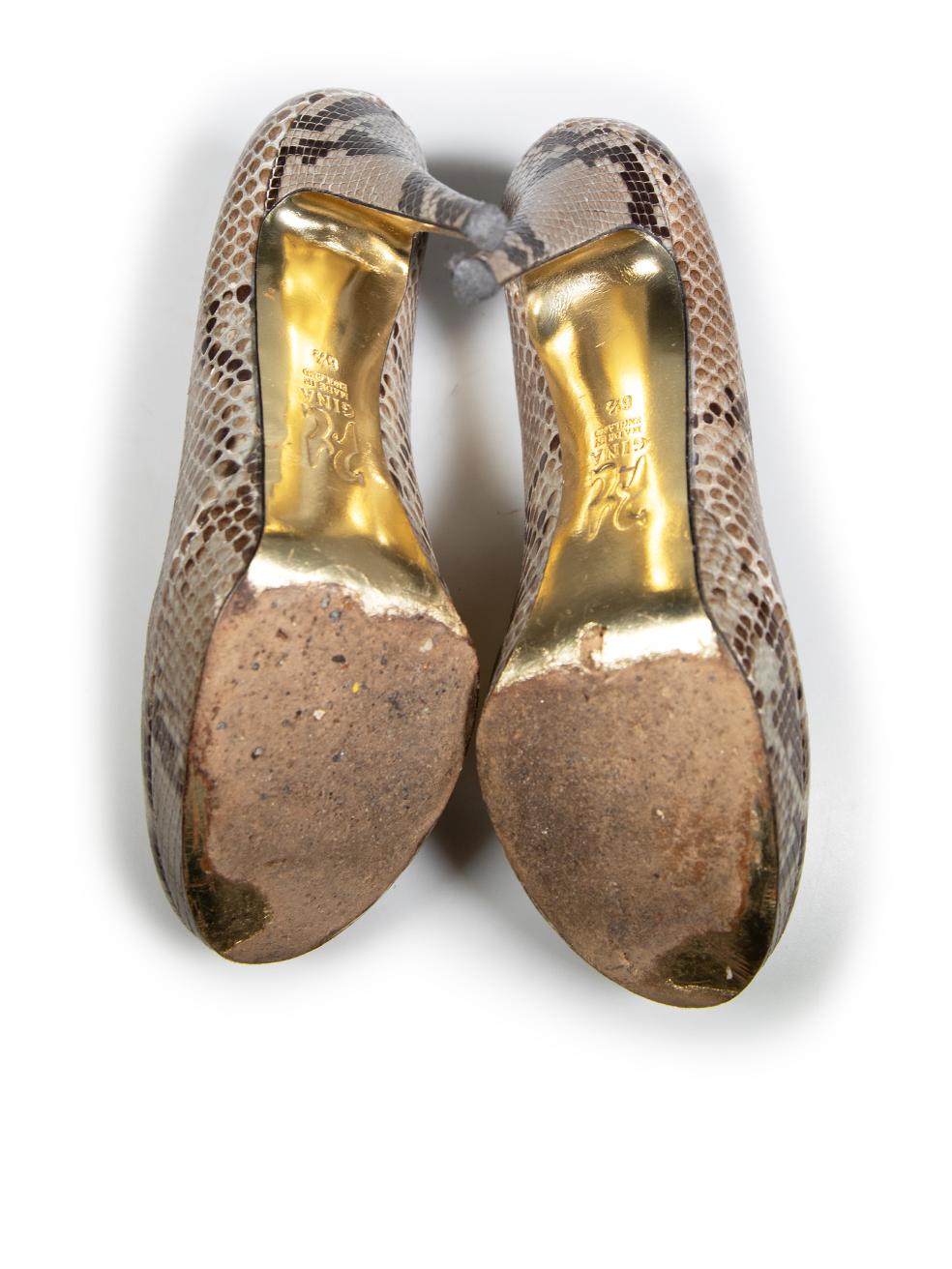Gina Brown Snakeskin Embossed Platform Pumps Talla UK 6.5 en Bueno estado para la venta en London, GB