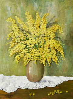 Mimosas - Öl Tempera auf Leinwand von Gina Ceccagnoli - 1996