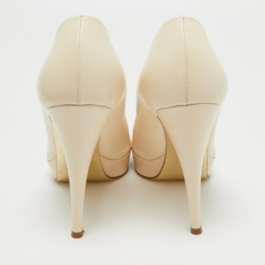 Gina escarpins à plateforme couleur crème, taille 39 en vente 1