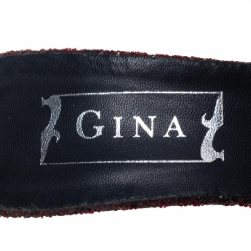 Gina Dark Burgundy Glitter Mule Sandals Size 40 For Sale 1