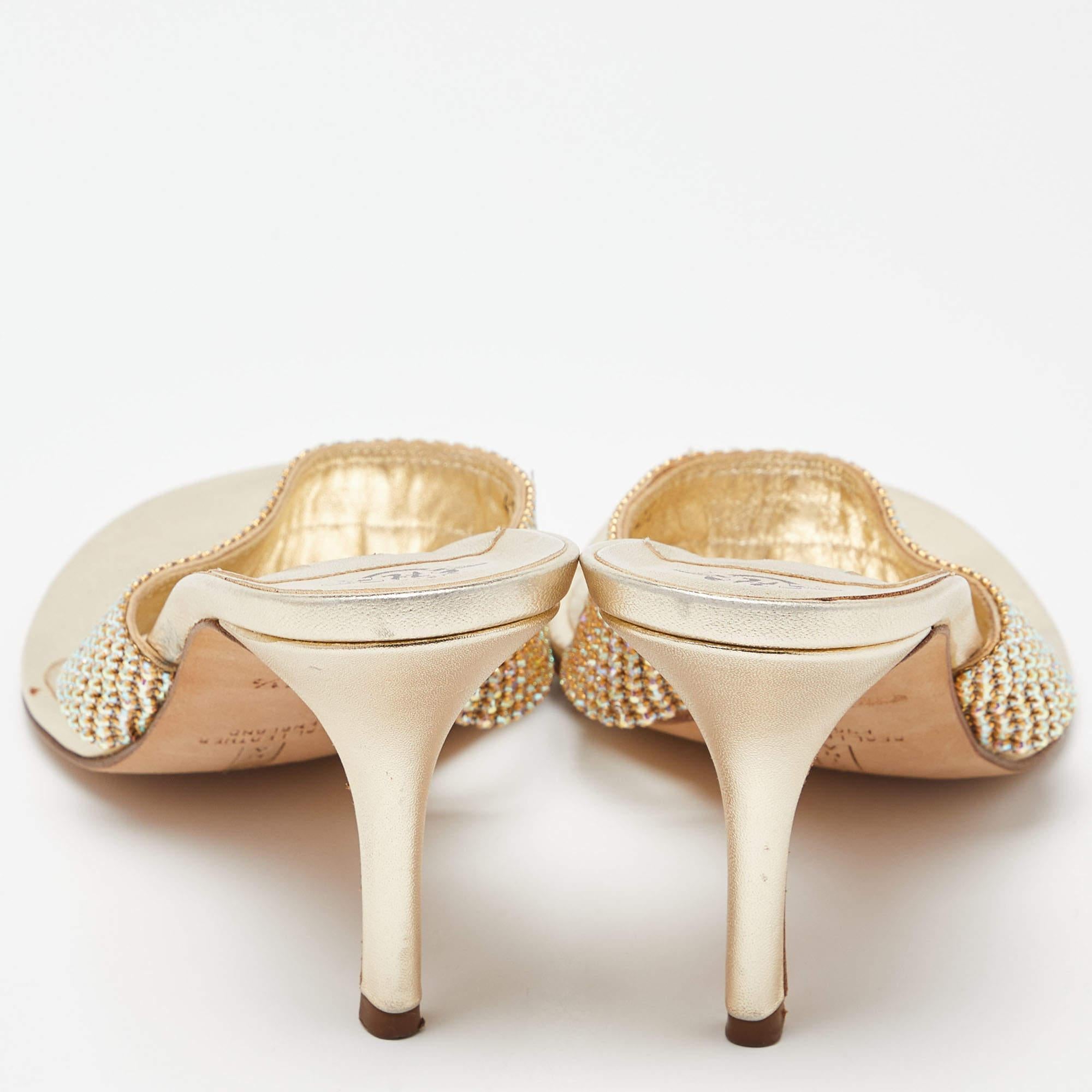 Donna Gina - Sandali con cristalli in pelle impreziositi - misura 40,5 in vendita