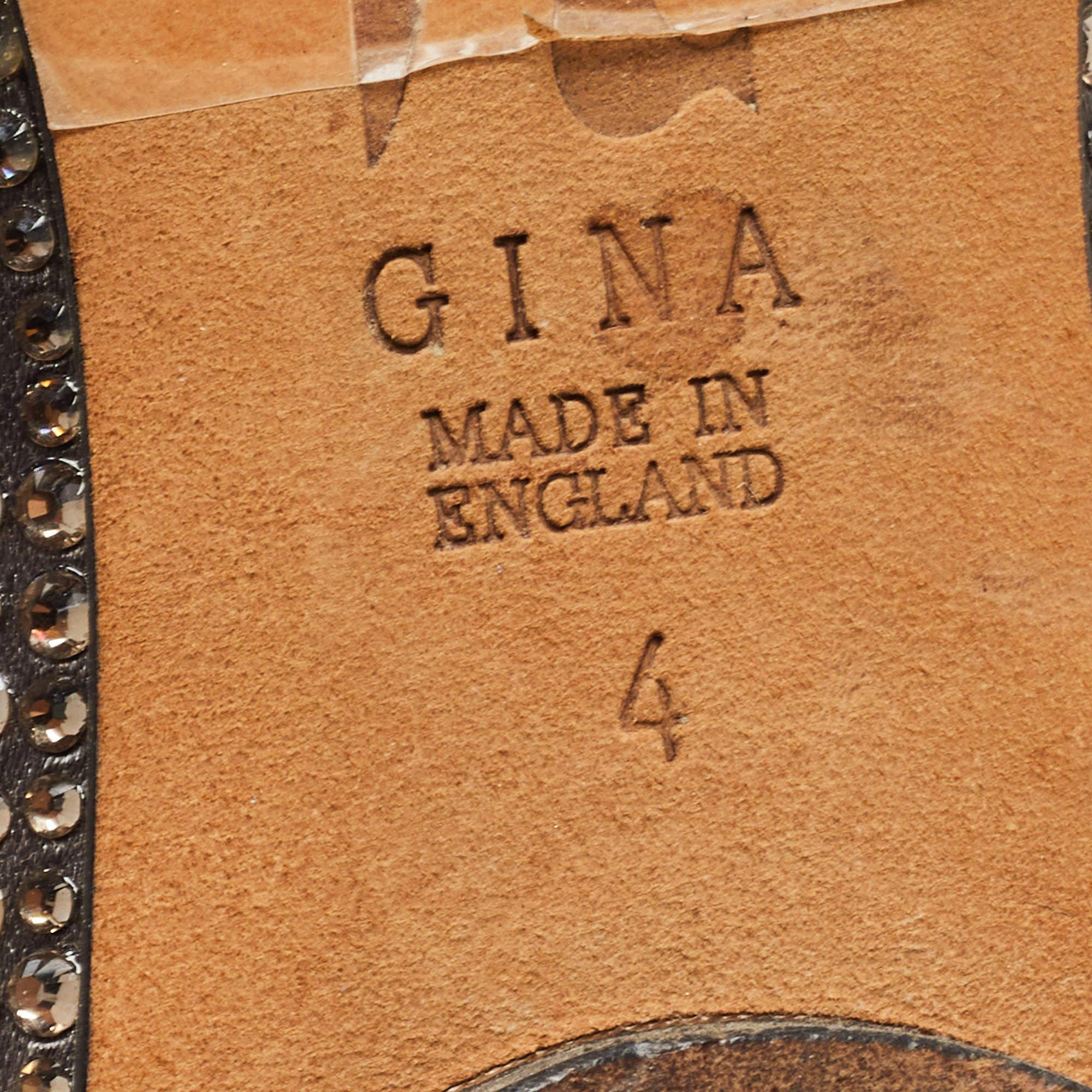 Gina Grey Crystal Embellished Satin Ballet Flats Size 37 For Sale 3