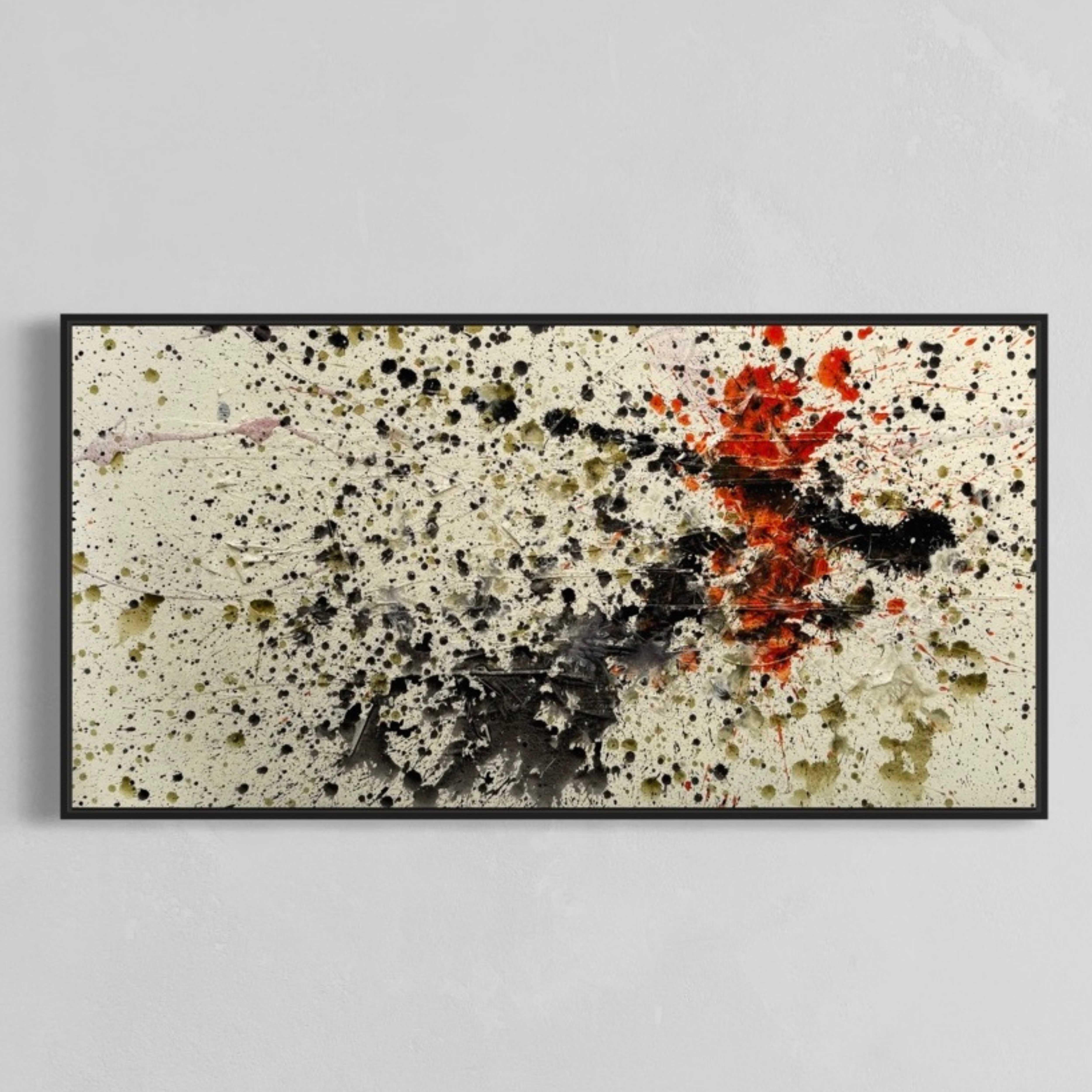 Celestial Drift – gerahmtes modernes abstraktes Acrylgemälde in abstraktem Acryl