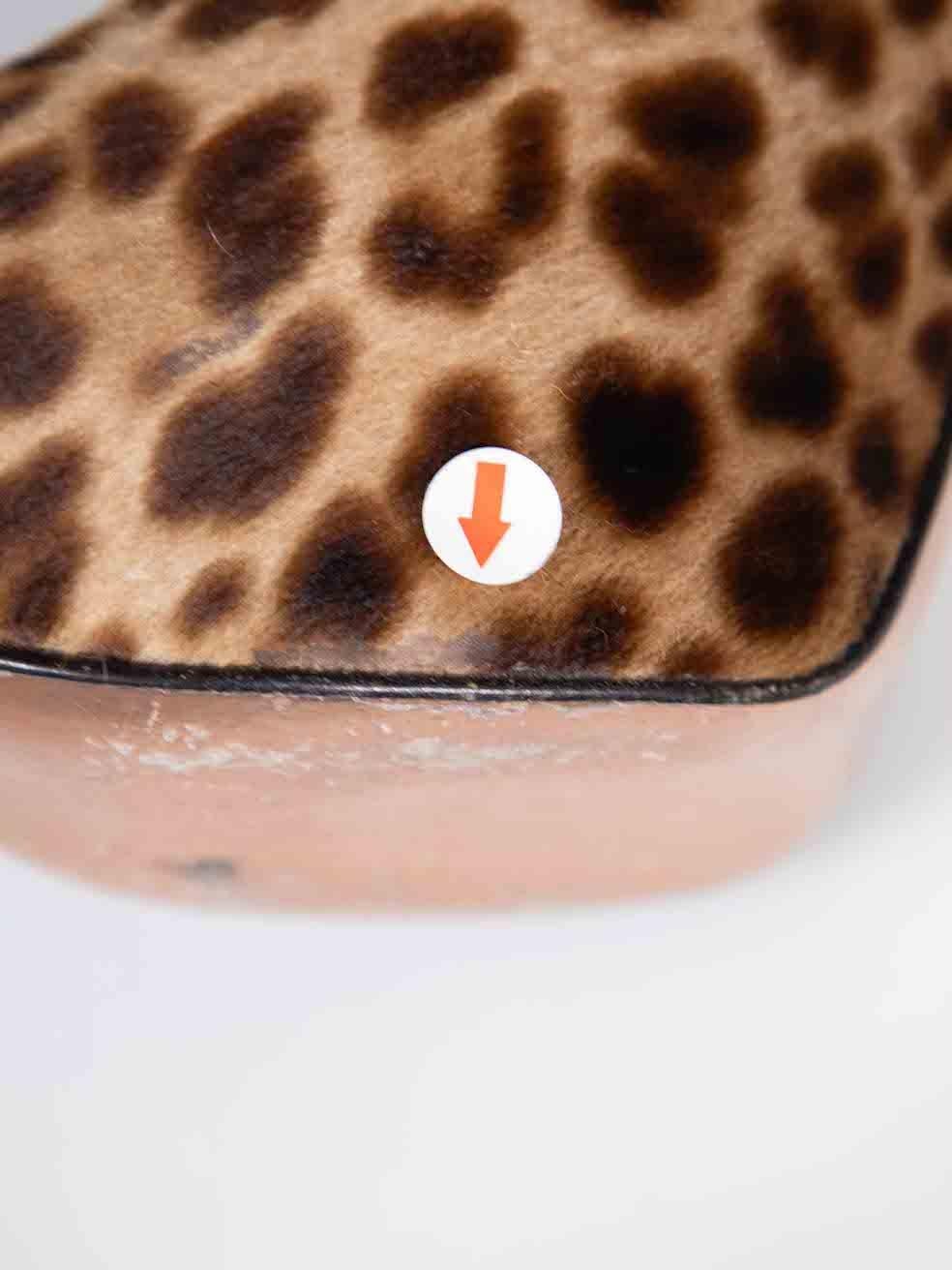 Gina Leopard Print Ponyhair Python Peep Toe Heels Size UK 5 For Sale 3
