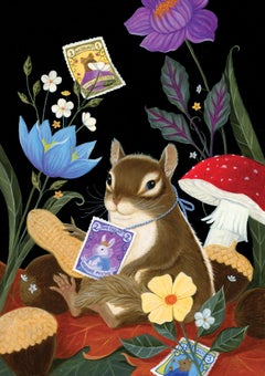 "Finn McWhiffle" - Whimsical Animal Portrait, Oil on Paper (2025)