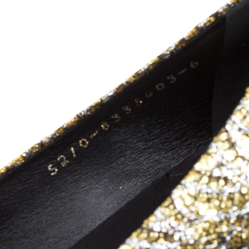 Gina Metallic Gold Glitter Pointed Toe Flats Size 39 4