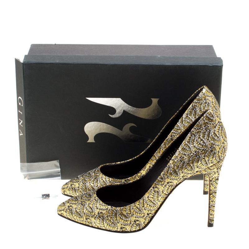 Gina Metallic Gold Glitter Pumps Size 40 5