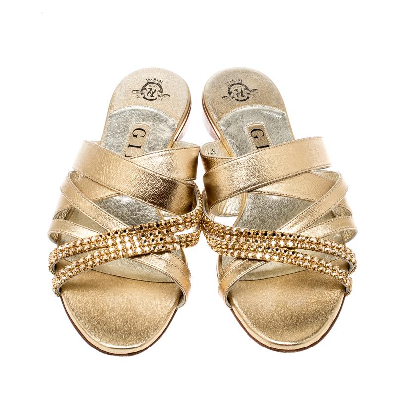 metallic gold flat sandals
