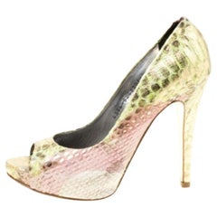 Gina escarpins à bout ouvert en python multicolore, taille 37