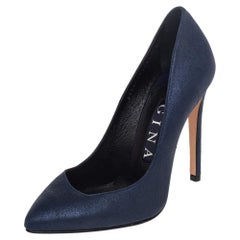 Gina Navy Blue Suede Pumps Size 36