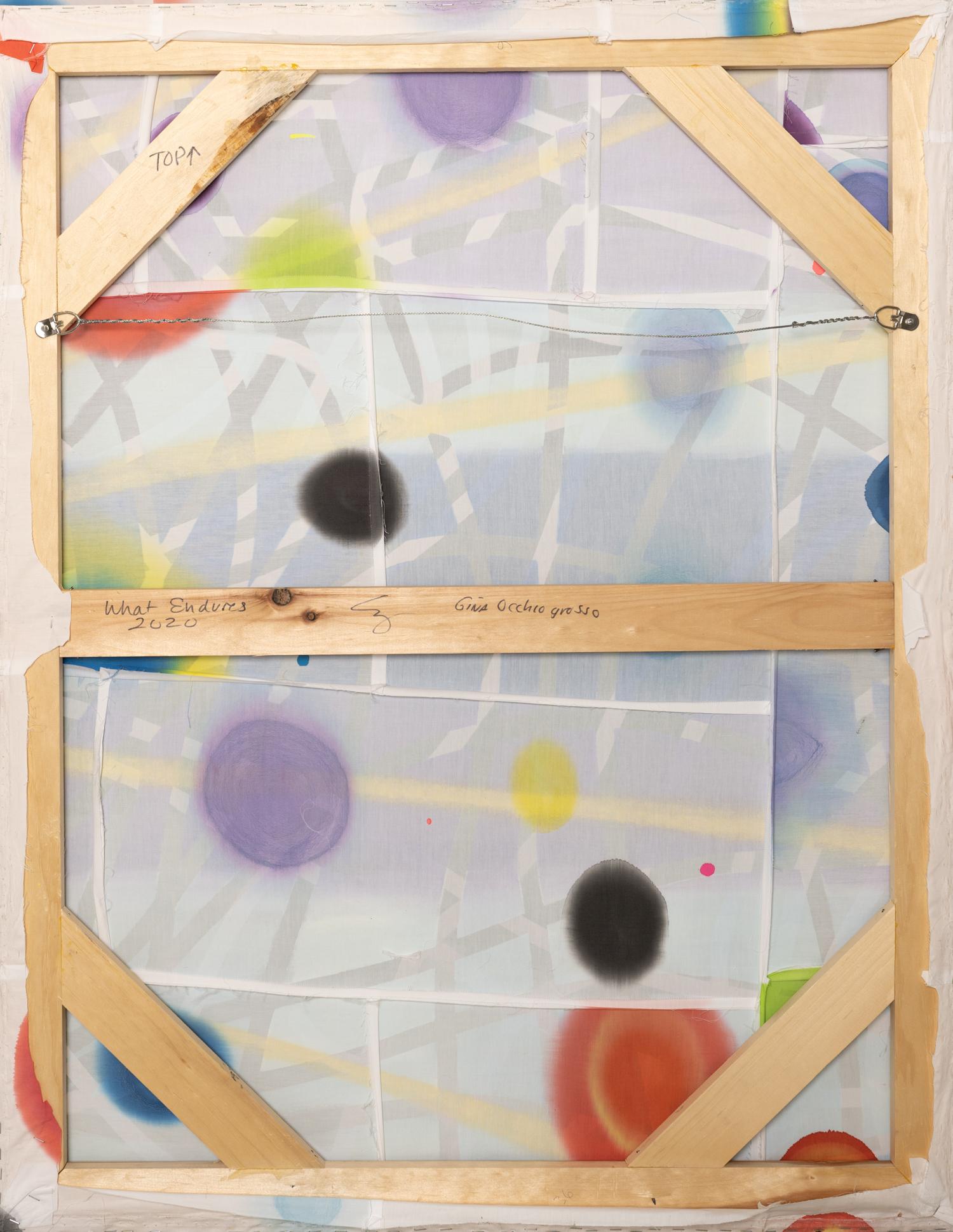 Ciò che dura (pittura astratta colorata a tecnica mista in blu, multicolore) 3
