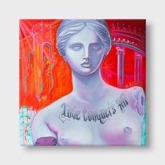 Figurative Neoclassical Oil Painting, "Love Conquers All"