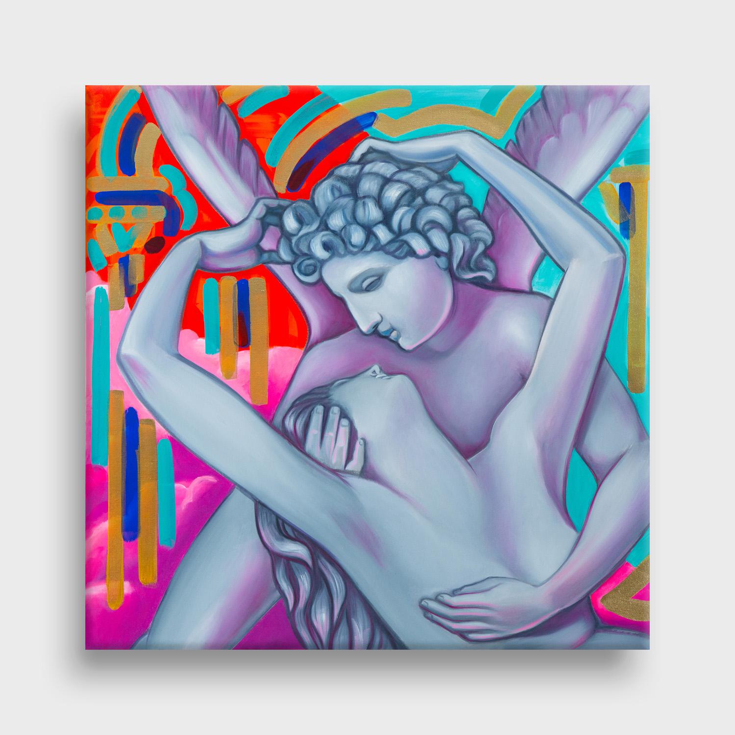 Figuratives neoklassizistisches Ölgemälde, „Praying For Time“ – Painting von Gina Palmerin
