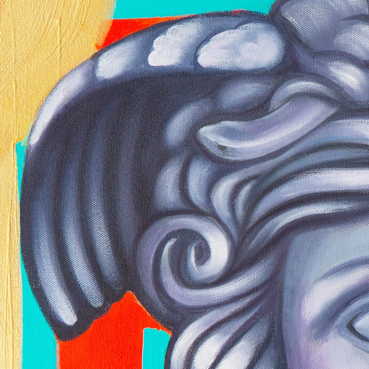 Retrato mitológico colorido de Medusa - Portrait Painting Beige de Gina Palmerin